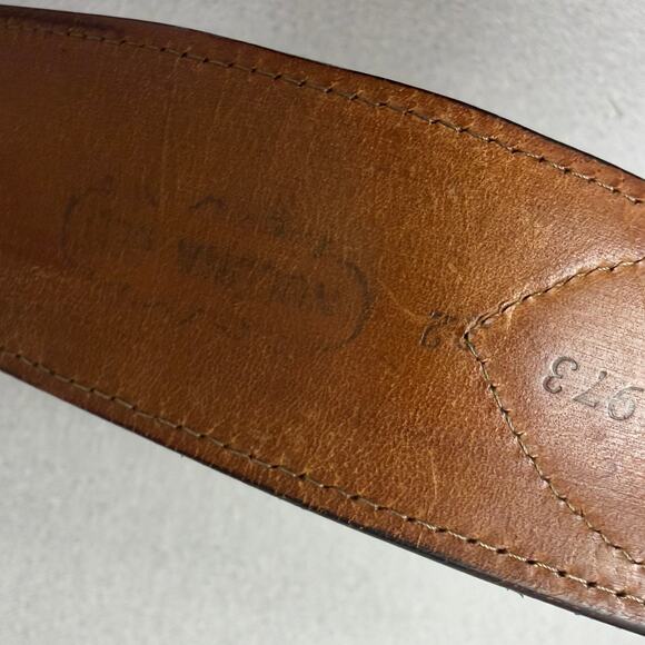 Vtg Nocona Anaconda Snake Leather Belt 32 Mens Black Tan Buckle Western Cowboy - Picture 8 of 10